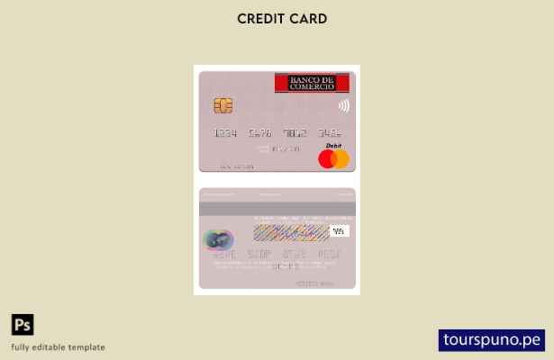 lista para imprimir plantilla mastercard del Banco de Comercio de Perú